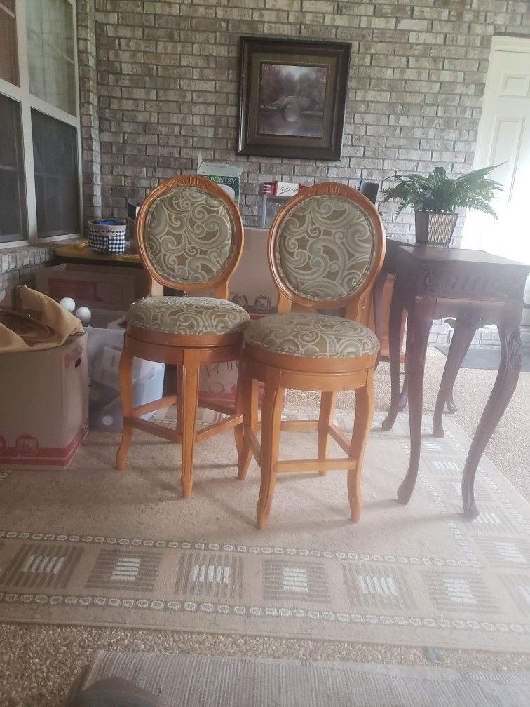 Two Matching Swivel Bar Stools