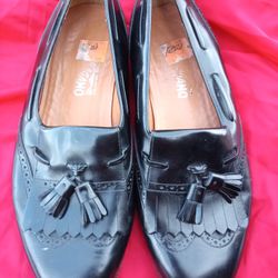 Mens Fine Italian Dress Shoe Size 12 Black Leather Salvatore Feragauso