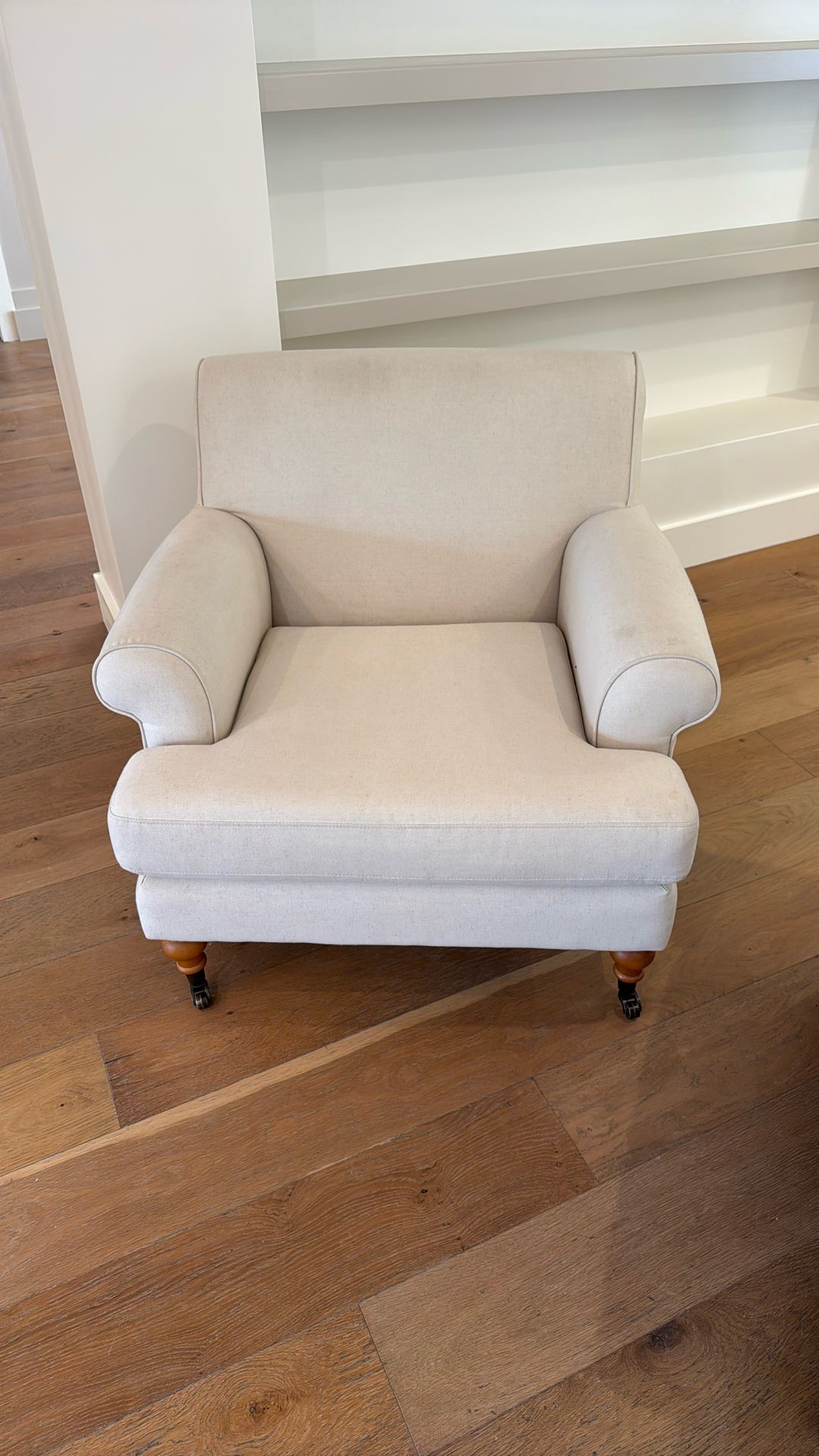 Oversized Cream Cloth Chairs (2)