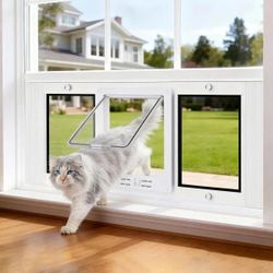 Aluminum Frame Window Cat Door with Magnetic Auto Closure for Horizontal Sliding Windows Retail $79.00