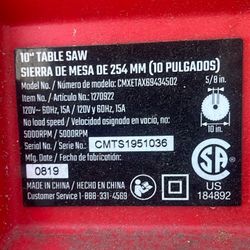 10” Table saw. Craftsman Corded 