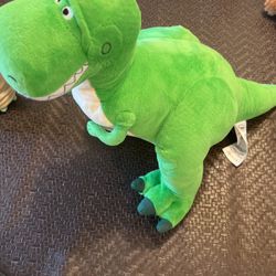 Toy Story Rex T-Rex Dinosaur Disney Store Plush Pixar Green Stuffed Animal 11"