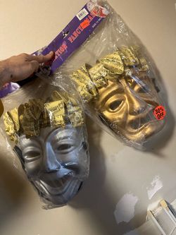 Vintage smile now cry later Halloween mask