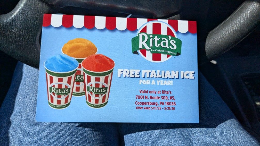 Rita's Italian Ice for One Year Booklet (Coopersburg)