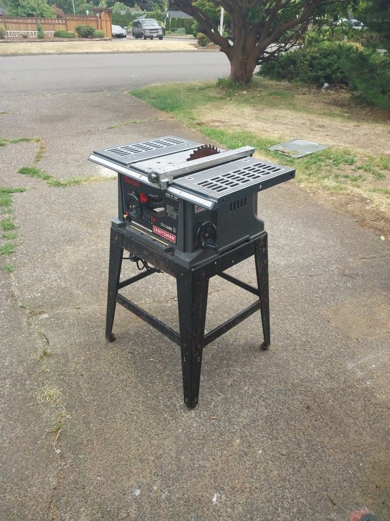 Craftsman 10-in Table Saw Model Number 137.248760 Very Clean Works Great With Stand