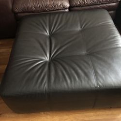 MAGNIFICENT 39”X39” Black Large Ottoman Or Seat 