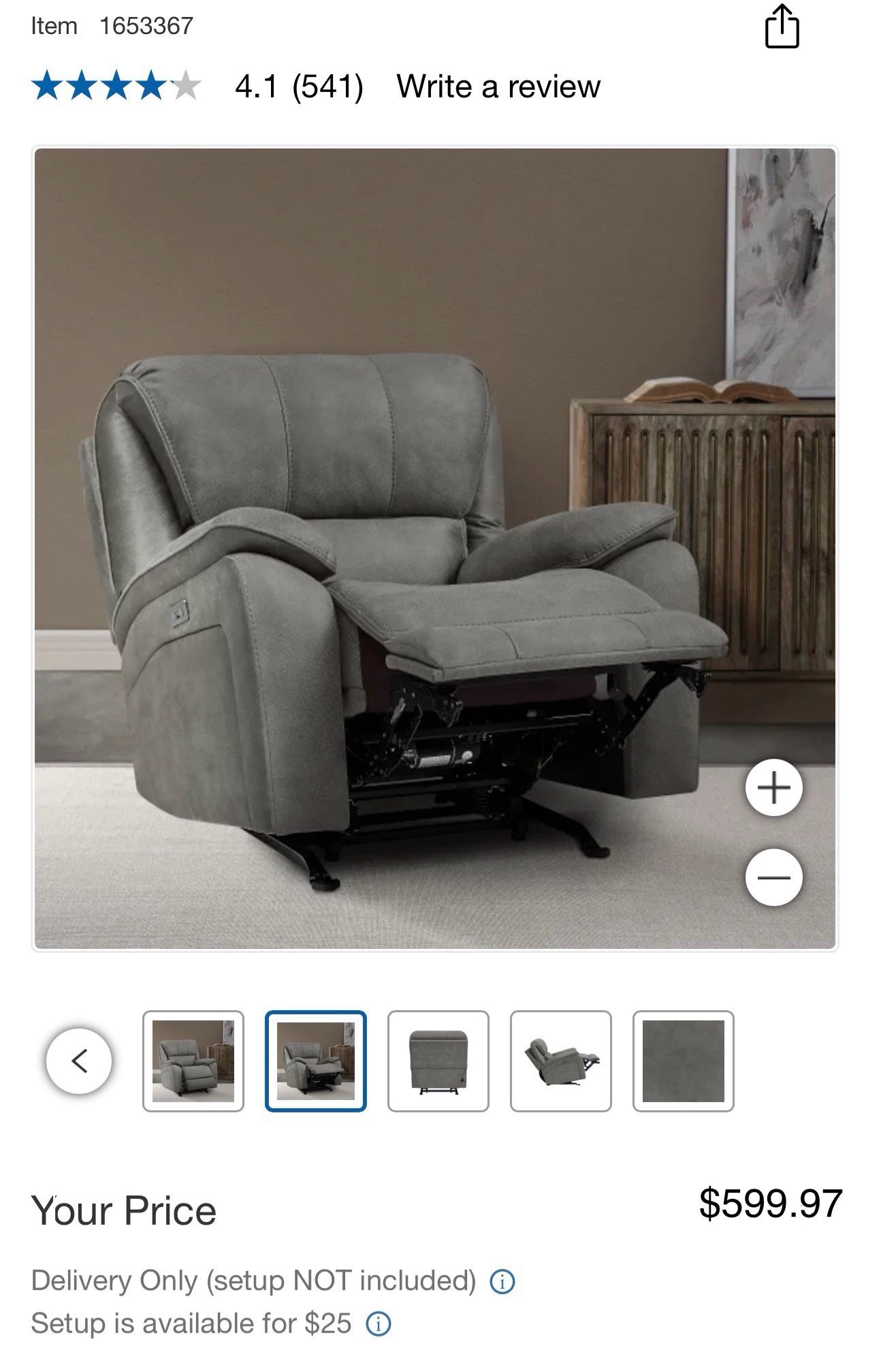 Barcalounger Fabric Power Glider Recliner Barcalounger Power