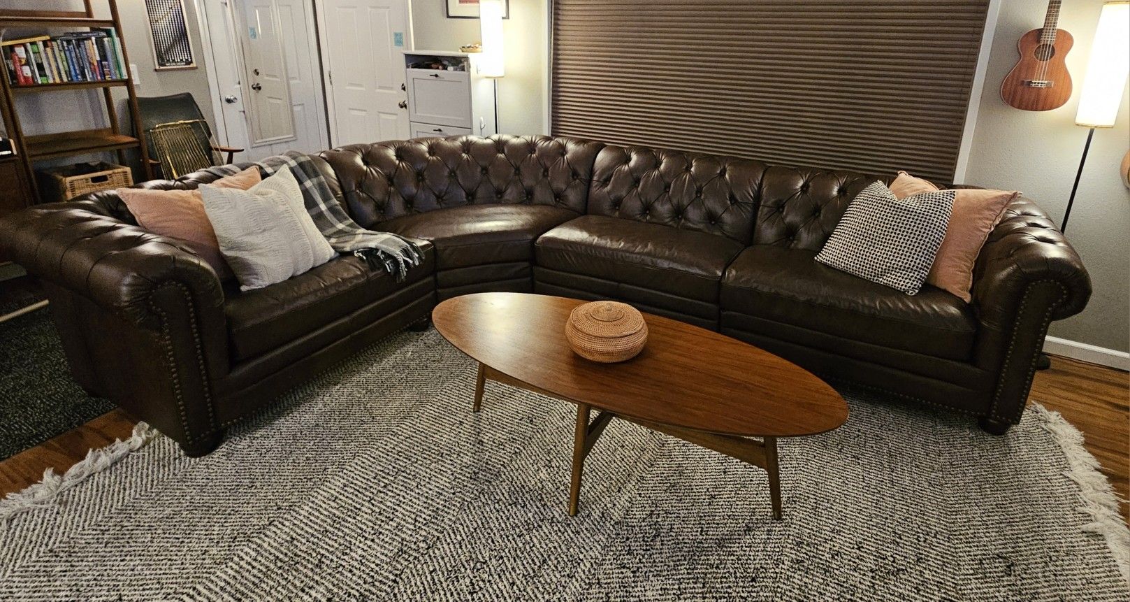 Leather Sectional Chesterfield Couch