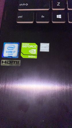 Laptop with Intel Core i7 and NVIDIA GeForce 940MX