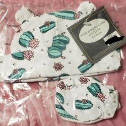 Cotton Cap And Mitten Set