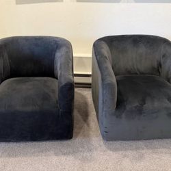 Set of Two Swivel Arm Chairs 