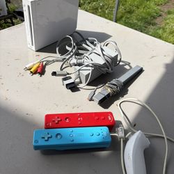 Wii - With All The Cords And Two Controllers
