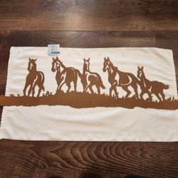 New Running Horses Metal Wall Hanging, 35.5"×9.5"