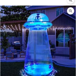 Joyfy 6 FT Halloween Inflatable UFO Alien Decoration with Built-in LEDs,UFO Halloween Decorations Outdoor Blow Up Yard Lawn Decoration