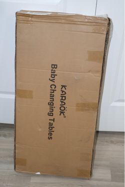 KARAOK Baby Changing Table w/ Wheels 4-Level Height Adjustable Gray Open Box