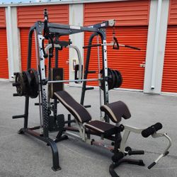 45²+35²+25²+1Barra7ft+Bench+Rack Smith + 4 Mats 6x4Thick3/4. Delivery cheap/Barato for extra 