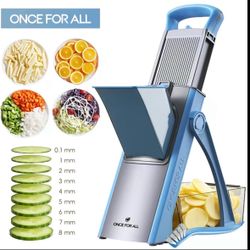 Stainless Steel Vegetable Slicer, Potato Onion Sweet Potato Cutter, 0.1 8mm Adjustable Thickness, Foldable Easy Storage, Dishwasher Safe, Dicer Shredd