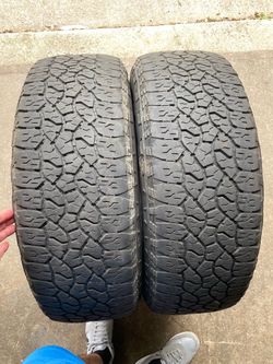 2) 275/65/20 Goodyear Wrangler Trail Runner AT Tires  Load Range E  Tread measures approx 8/32  DOT 1323  $200 for Both  I carry other sizes as well