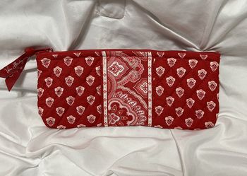 Vintage Vera Bradley Nantucket Red Brush Pencil Pouch