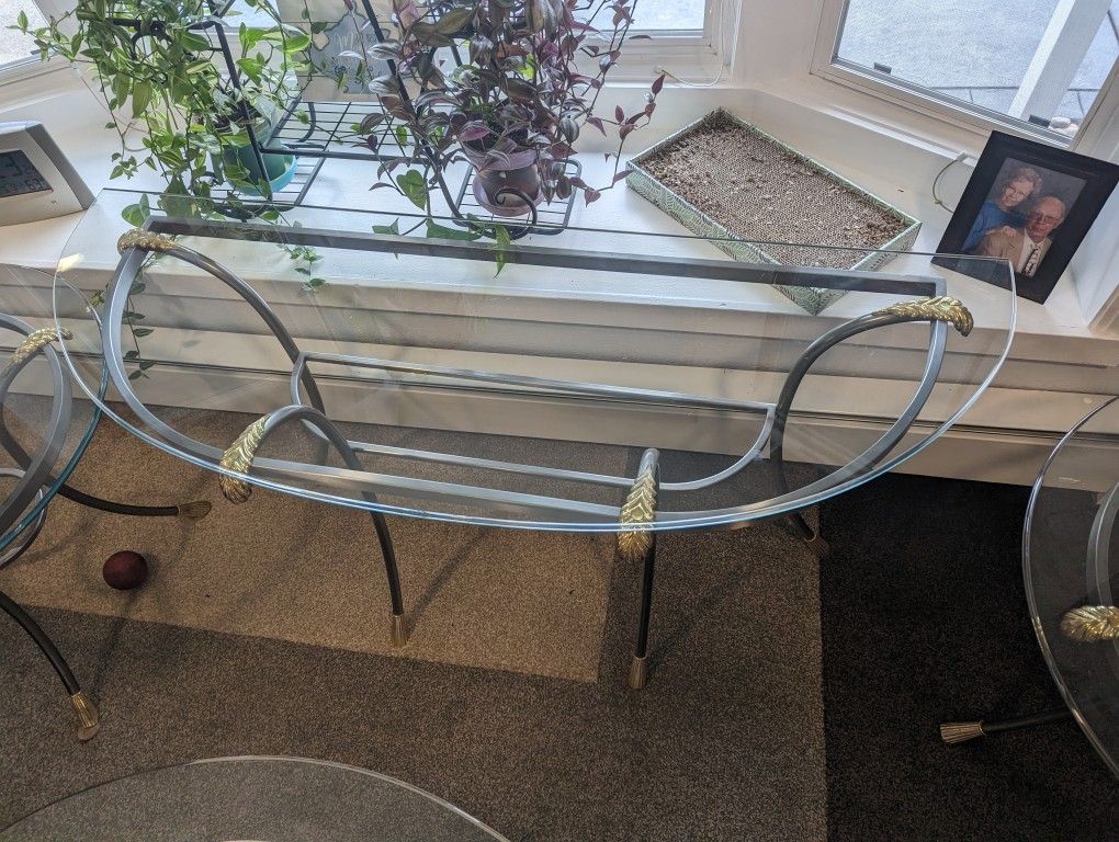 Glass End Table And Coffee Table Set