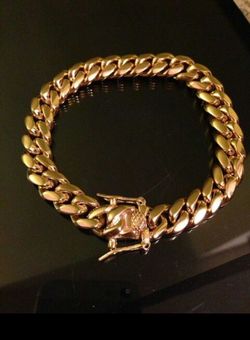 Gold Plated Miami Cuban Link Bracelet (8")