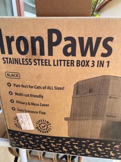 Iron Paws stainless steel litter box 3in2 BRAND NEW