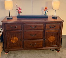 Wood Buffet Sideboard with Drawers and Cabinets