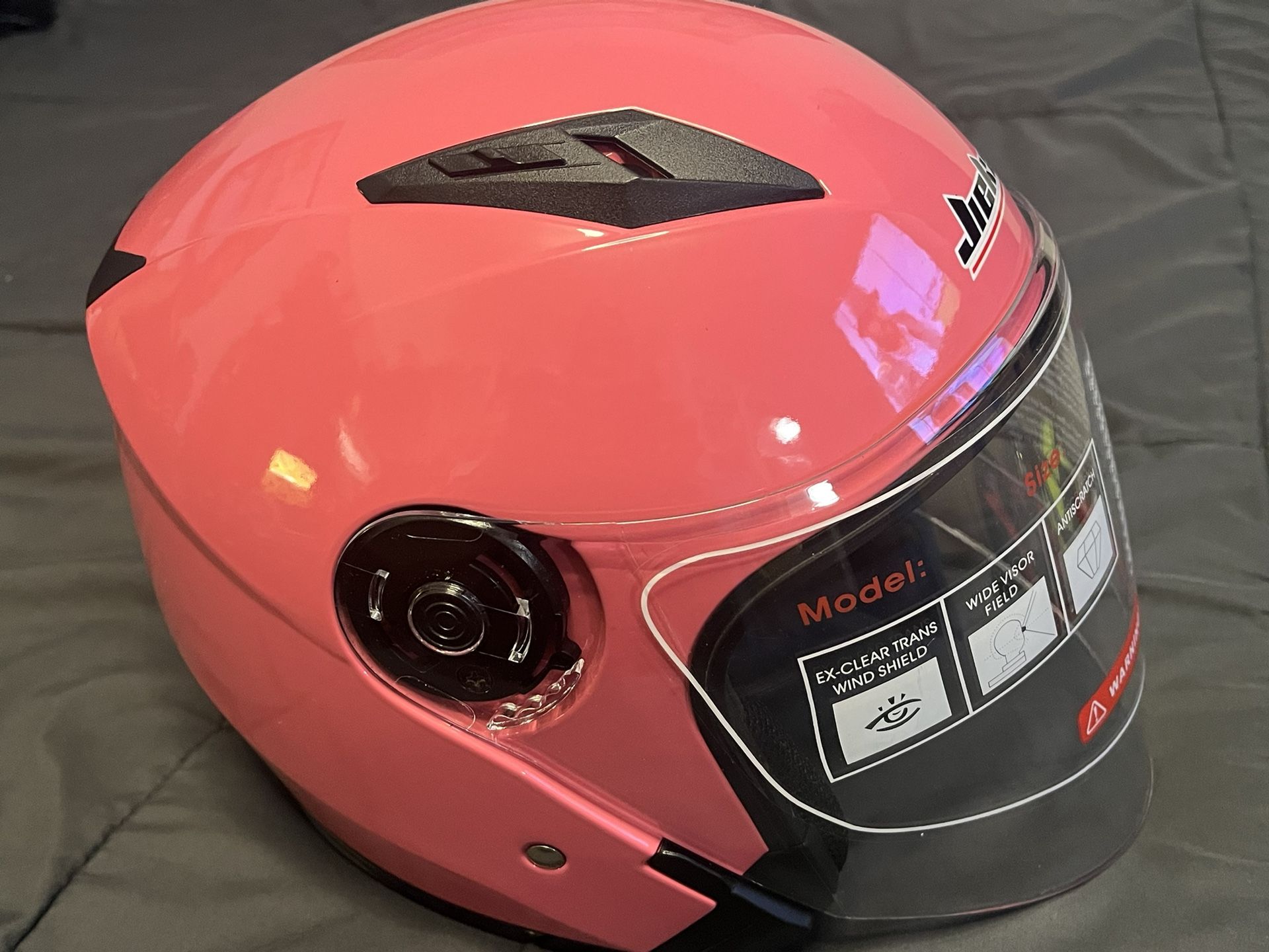 NEW. Pink Helmet, size XL. 3/4 helmet, scooter, etc