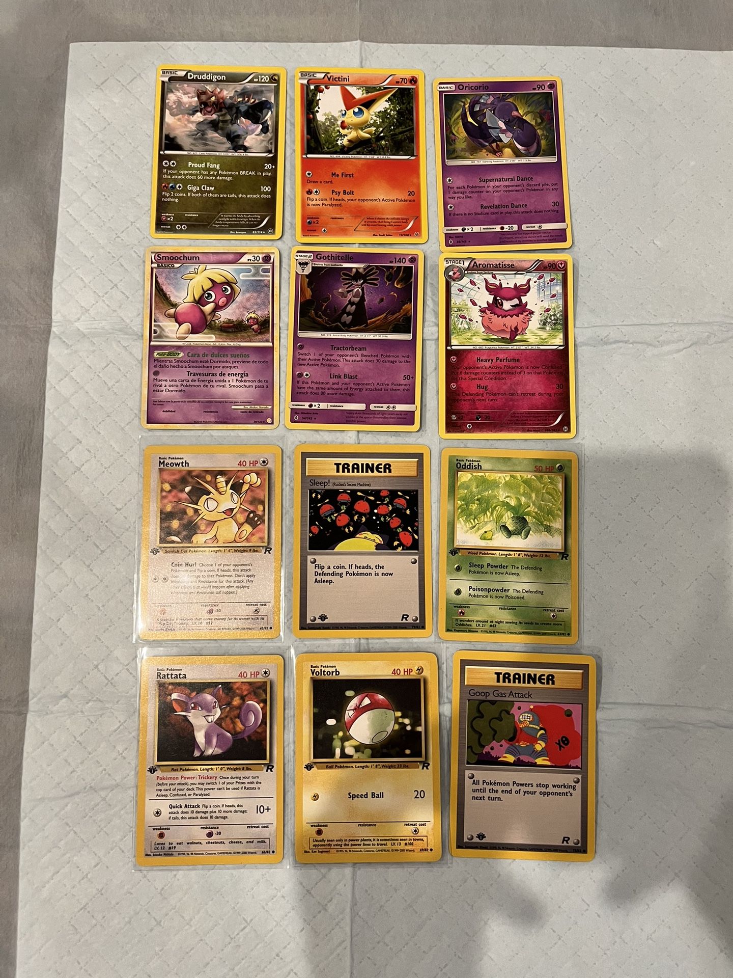 12 Rare Non Holo And 1st Edition Pokemon Cards