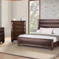 Brand New Espresso 4pc Queen Bedroom Set (Available In Eastern King)