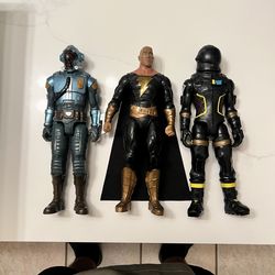 Fortnite The Visitor, Fortnite Dark Voyager and Black Adam 12inch Figures