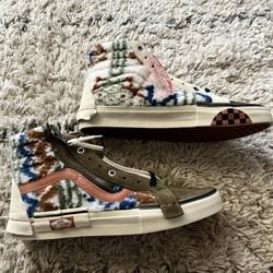 Vans Sk8-Hi Textile Tapestry Sherpa Leather  Lace Up Zip up