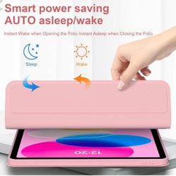 10th Generation IPad Pink Case With LED keyboards (NO IPAD INCLUDED)