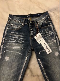 purple jeans pain spatter