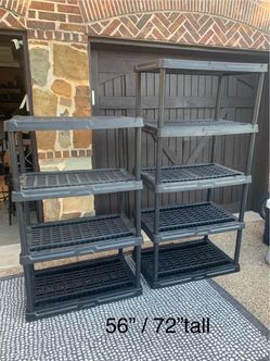 Two adjustable garage shelves