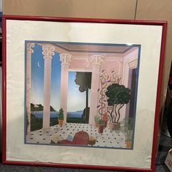 Thomas McKnight’s 1987 “Natchez” Print W/Red Frame