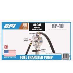 NEW GPI RP-10 manual fuel transfer hand pump part# 123000-06