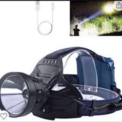 LED Headlamp Rechargeable, 10000 Lumens Super Bright Headlamps for Adults, KC06 Head Lamps with 4 Light Modes, Waterproof Rechargeable Headlamp with W