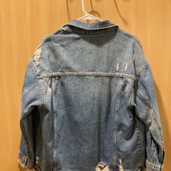 ZARA- Stylish Oversized Distressed Denim Jacket