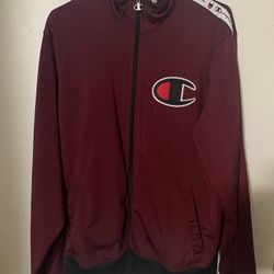 Champion Track Jacket Burgundy Size Large Men’s
