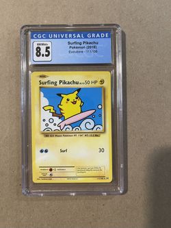Pokemon Cards: Surfing Pikachu  NM 8.5