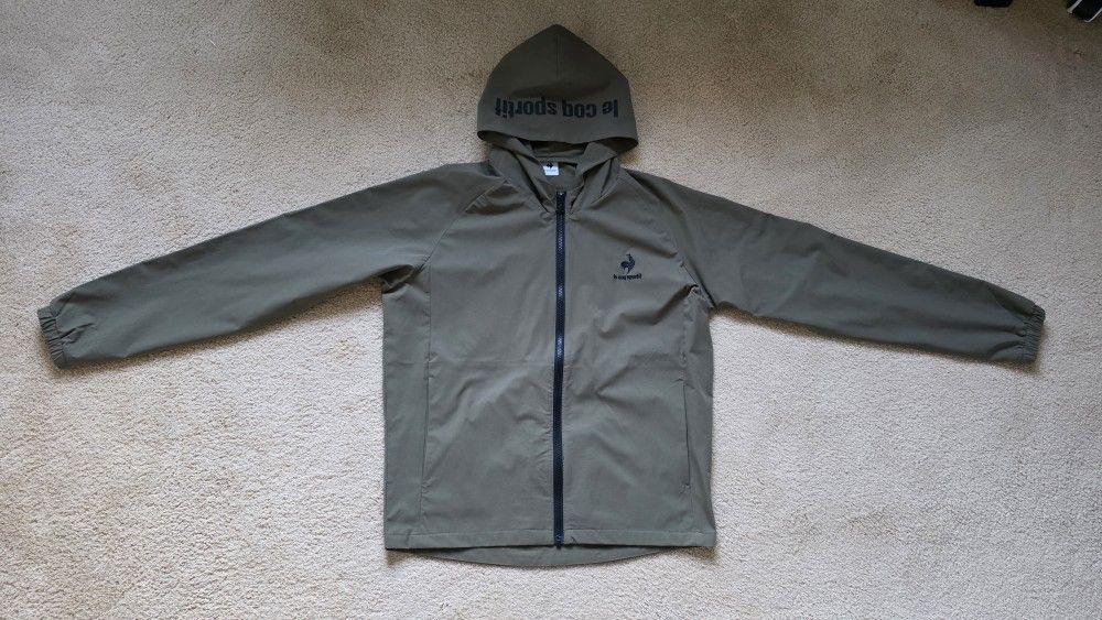 Le Coq Sportif Lightweight Polyester Windbreaker Jacket Men Size Medium Green Color