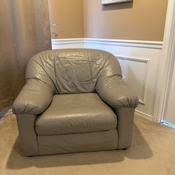 Leather Chair - Grey - VERY NICE!