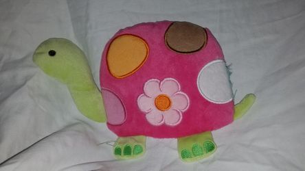 Turtle wall decor baby girl pink flowers
