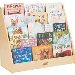 ECR4Kids Single-Sided Book Display, Classroom Bookshelf, Natural