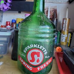 Vintage Bottle- Sparkletts Spring Fresh Green Bottle 