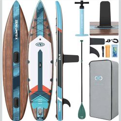 ZLX 11’6 Touring Inflatable Paddle Board | Extract Wide Fast-Tracking SUP for Long-Distance Touring | Stable Stand Up Paddle Board with Seat, Backpack