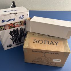 Pot Set + Knife Set + Kitchen Utensils 