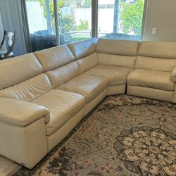 Natuzzi Leather Electronic Section Recliner Sofa