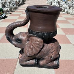 New Elephant Planter Or Stand Made Out Of Cement 